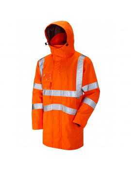 Leo Workwear - A04 Clovelly Class 3 Breathable Executive Anorak - Orange - 2020ppe 2