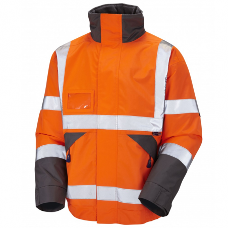 Leo Workwear - J02 Bickington Class 3 Superior Bomber Jacket - Orange - 2020ppe