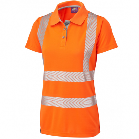 Leo Workwear - PL03 Pippacott Class 2 Coolviz Ultra Women's Polo Shirt - Orange - 2020ppe