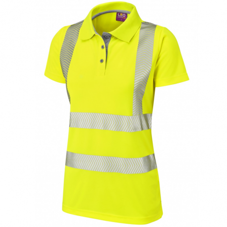Leo Workwear - PL03 Pippacott Class 2 Coolviz Ultra Women's Polo Shirt - Yellow - 2020ppe