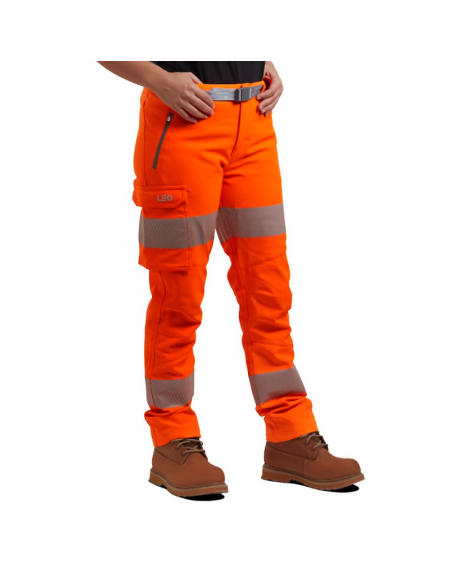 Leo Workwear - WTL01 Starcross Class 2 Women's Stretch Work Trousers - Orange - 2020ppe