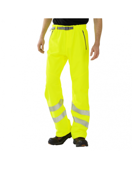 Leo Workwear - WT01 Class 1 Landcross Stretch Work Trousers - Yellow - 2020ppe