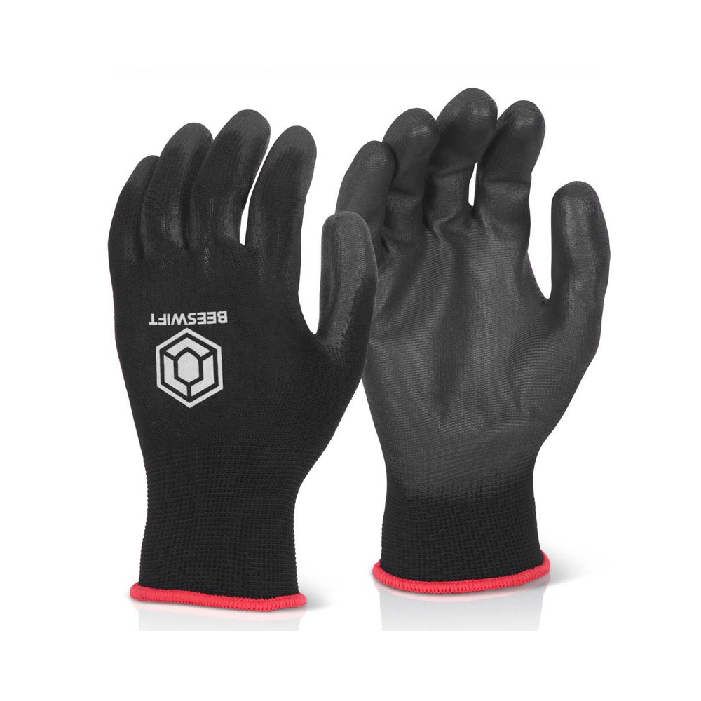 Beeswift PU Coated Glove Black Pack of 10 EC9BL