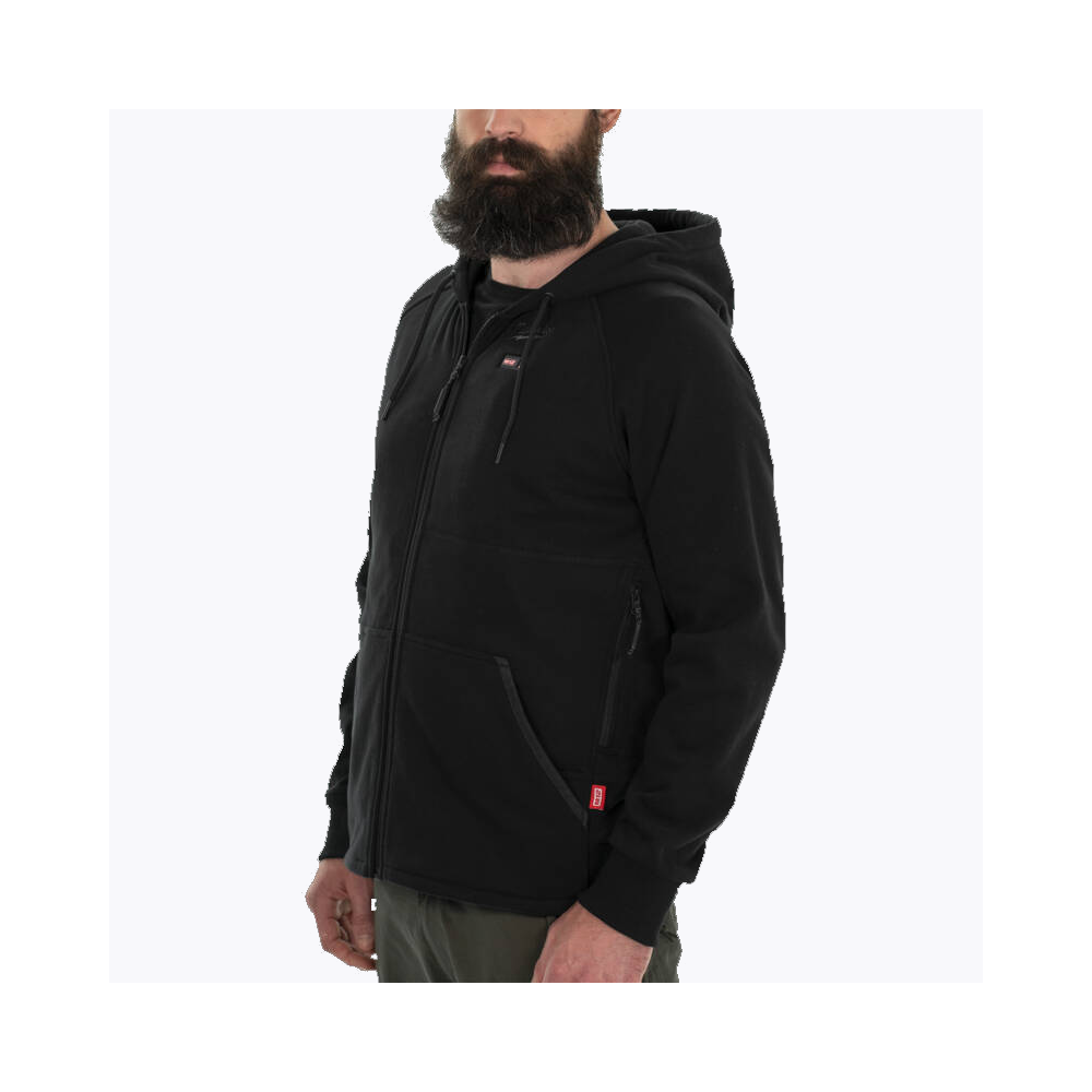 Model wearing heated hoodie Front left