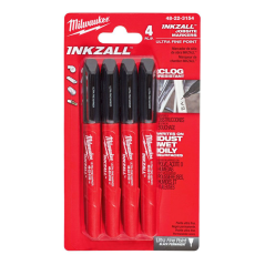 Milwaukee INKZALL™ Fine Tip Markers - 4pk 48223154