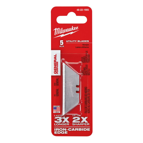 Milwaukee 5pk Utility Knife Blades 48221905 2