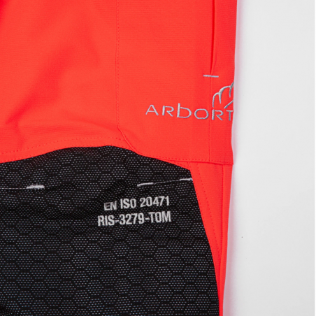 ATHV4070-OR Arbortec Breatheflex Pro Type C Class 1 Chainsaw Trousers - Hi-Vis Orange Reflective Black Knee padding