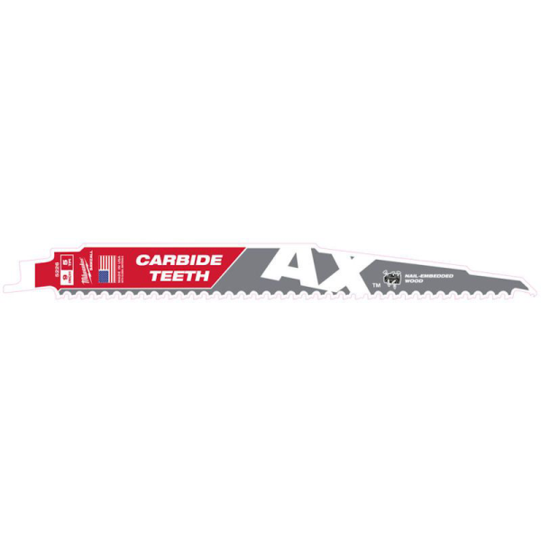 Milwaukee Sawzall Blade For Reciprocating Saws TCT AX 230mm x 5tpi-1pack 48005226