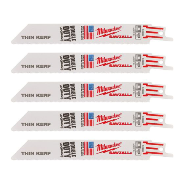 Milwaukee Sawzall Blade For Reciprocating Saws 150mm x 25tpi 5 pack 48475186 2