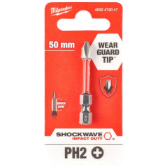 Milwaukee Screwdriver SHOCKWAVE™ Bits PH2 50mm-1pc 4932472047