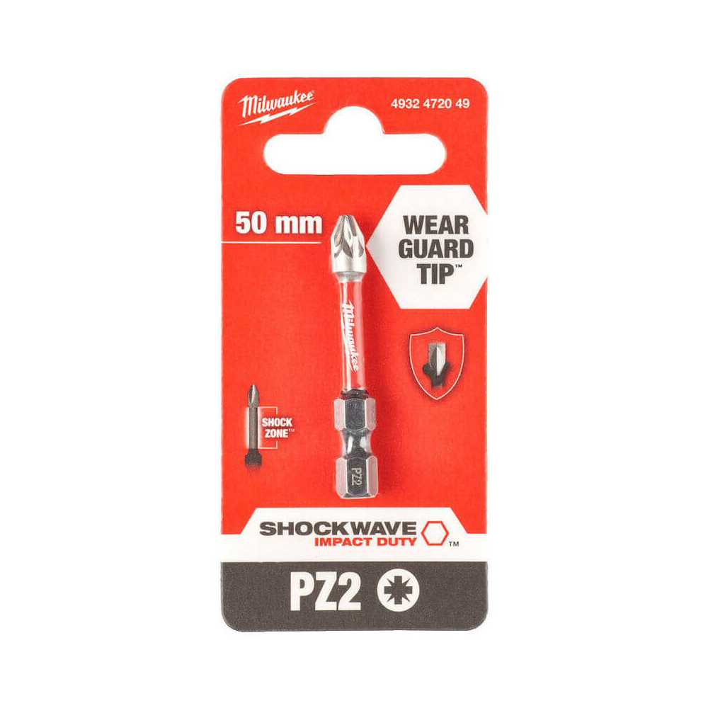 Milwaukee Screwdriver SHOCKWAVE™ Bits PZ2 50mm-1pc  4932472049