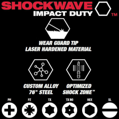 Milwaukee Screwdriver SHOCKWAVE™ Bits PZ2 50mm-1pc  4932472049 Milwaukee Screwdriver SHOCKWAVE™ Bits PZ2 50mm-1pc  4932472049