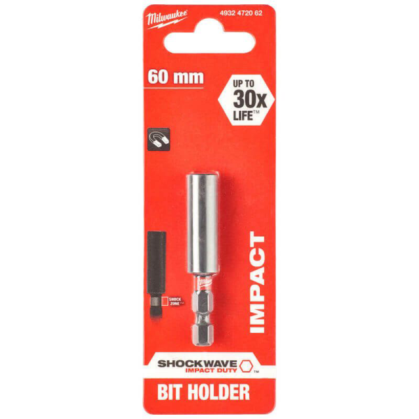 Milwaukee SHOCKWAVE™ Magnetic Bit Holder 60mm-1pc 4932472062 2