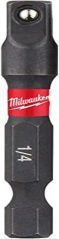 Milwaukee Shockwave™ Impact Duty Socket Adaptor - Hex Reception 1/4"HEX to 1/4"Square 4932471826