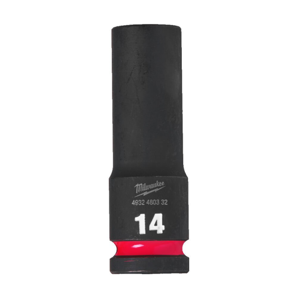 Milwaukee  Hex SHOCKWAVE™ socket 1/2" deep impact 14mm-1pc 4932480332