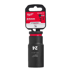 Milwaukee  Hex SHOCKWAVE™ socket 1/2" deep impact 24mm-1pc 4932480342