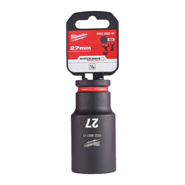 Milwaukee  Hex SHOCKWAVE™ socket 1/2" deep impact 27mm- 4932480345 2