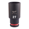 Milwaukee  Hex SHOCKWAVE™ socket 1/2" deep impact 27mm- 4932480345