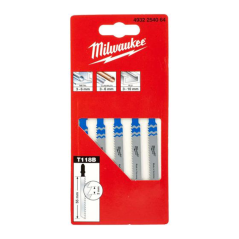 Milwaukee Jigsaw Blade 55mm x 2mm T118B - 5pc 4932254064