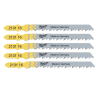Milwaukee Jigsaw Blade 75mm x 4mm T144D - 5pc 4932213116