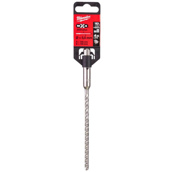 Milwaukee SDS+ MX4 5.5mm x 165mm - 1pc 4932352010 2