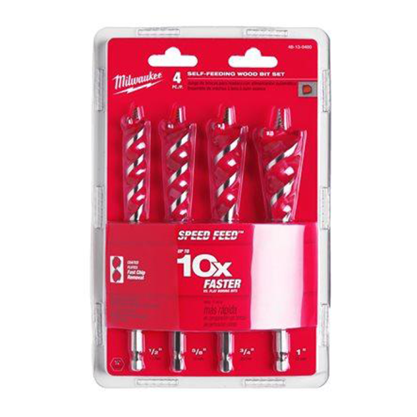 Milwaukee Self-Feeding Wood Drill Bit Set-4pc 4932479477