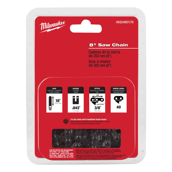 Milwaukee 9" 20cm Chainsaw Chain 4932480176