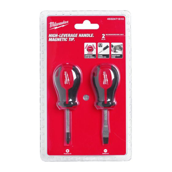 Milwaukee 2 Piece Tri-Lobe Stubby Screwdriver Set 4932471810 Milwaukee 2 Piece Tri-Lobe Stubby Screwdriver Set 4932471810
