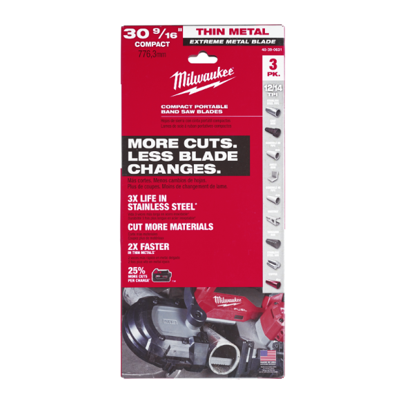 Milwaukee 776.29x12/14 Thin Metal Bandsaw Blades x3 Pcs 48390631