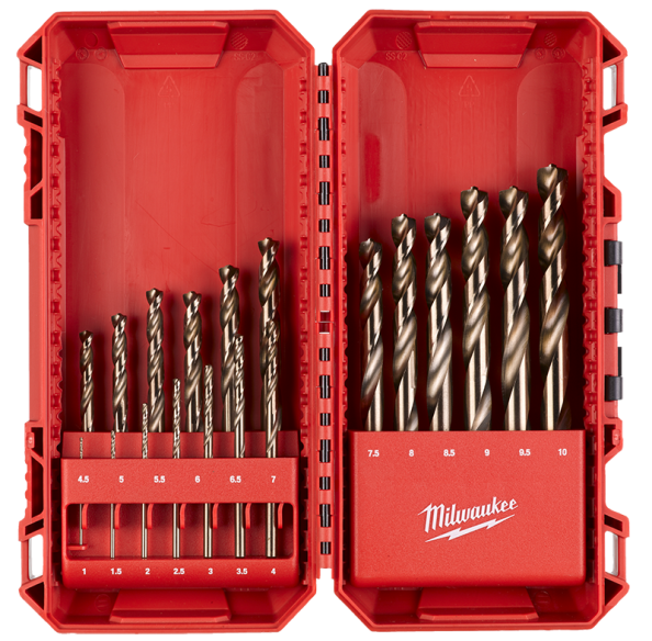 Milwaukee Shockwave Red Cobalt HSS-19 Pieces Metal Drill Bit Set 4932493867