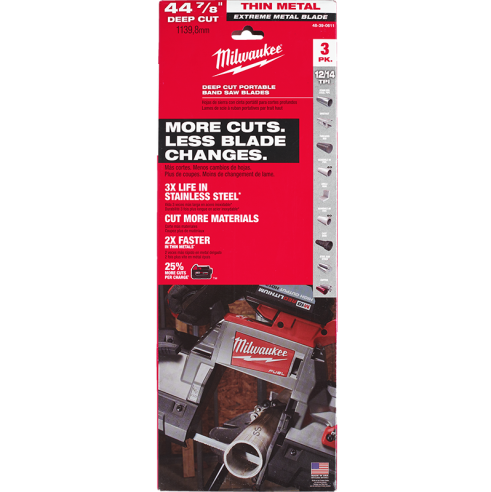 Milwaukee Extreme Thin Metal Deep Cut Band Saw Blade 3PK 48390611