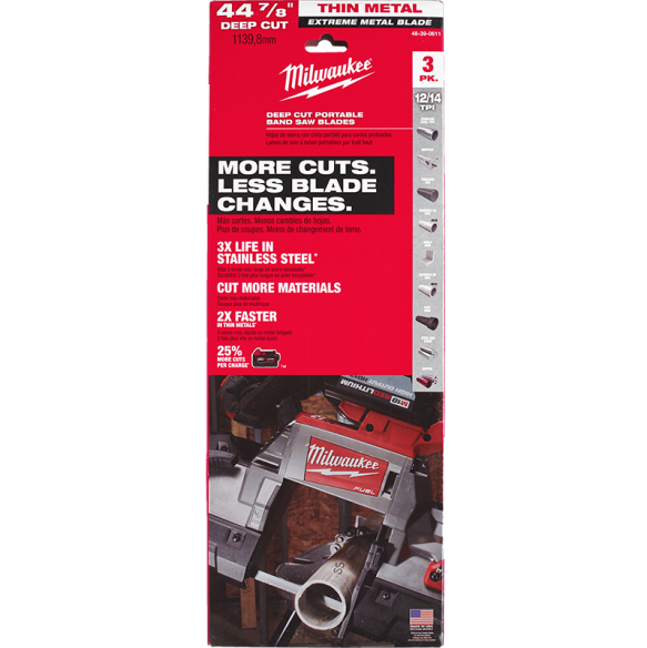 Milwaukee Extreme Thin Metal Deep Cut Band Saw Blade 3PK 48390611