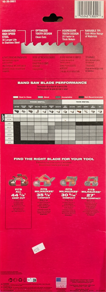 Milwaukee Extreme Thick Metal Deep Cut Band Saw Blade 3PK 48390601