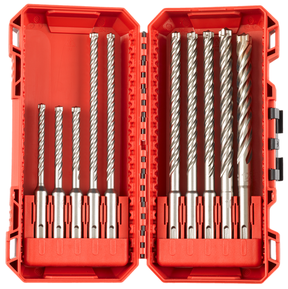 Milwaukee 10pc MX4 4-Cut SDS Drill Bit Set 4932492115