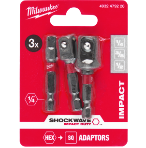 Milwaukee 3 piece SHOCKWAVE Impact Duty Adaptor Set 4932479228 2