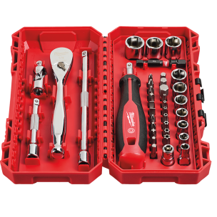 Milwaukee 1/4" Rachet Driver & Socket Set 4932498381 2
