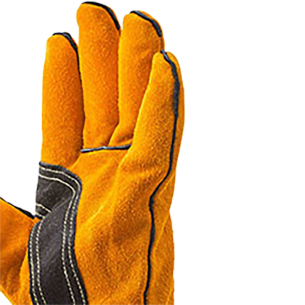 Premium Golden Welders Gauntlet Gloves 16" Gold 2
