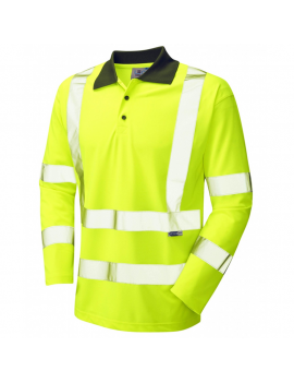 Leo Workwear - P06 Woolsery Class 3 Sleeved Polo Shirt Coolviz - Yellow - 2020ppe