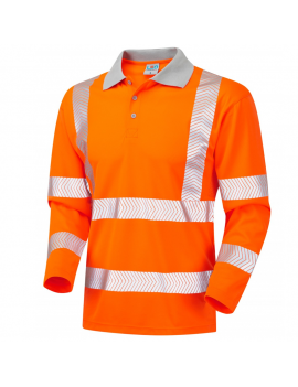 Leo Workwear - P08 Barricane Class 3 Coolviz Plus Sleeved Polo Shirt - Orange - 2020ppe