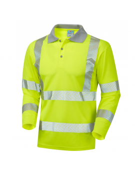 Leo Workwear - P08 Barricane Class 3 Coolviz Plus Sleeved Polo Shirt - Yellow - 2020ppe