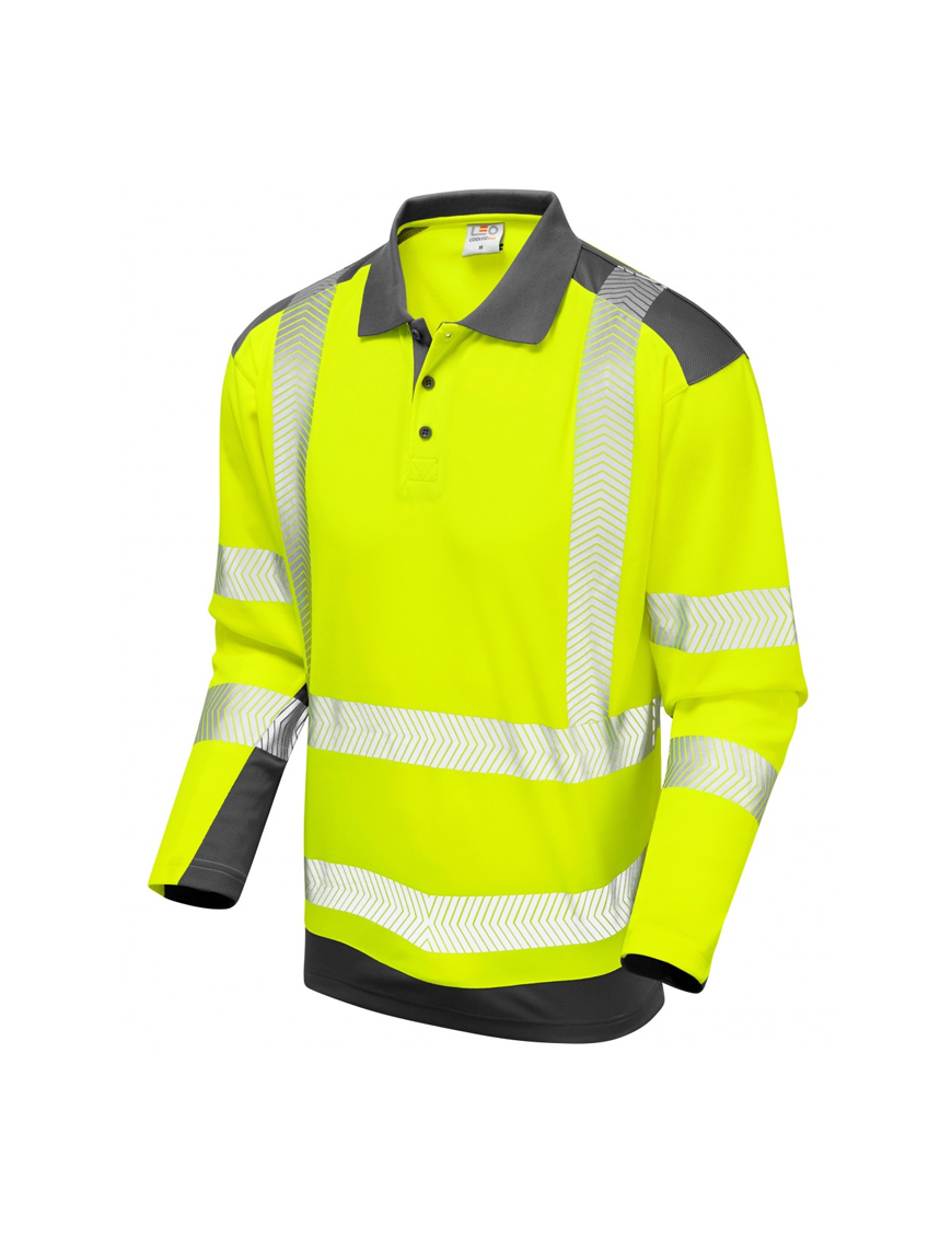 Leo Workwear - P15 Wringcliff Class 2 Coolviz Plus Sleeved Polo Shirt ...