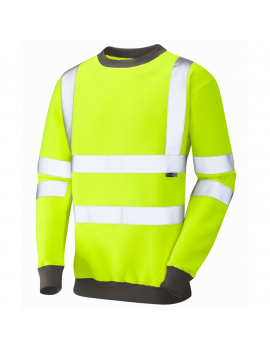 Leo Workwear - SS05 Winkleigh Class 3 Crew Neck Sweatshirt - Yellow - 2020ppe